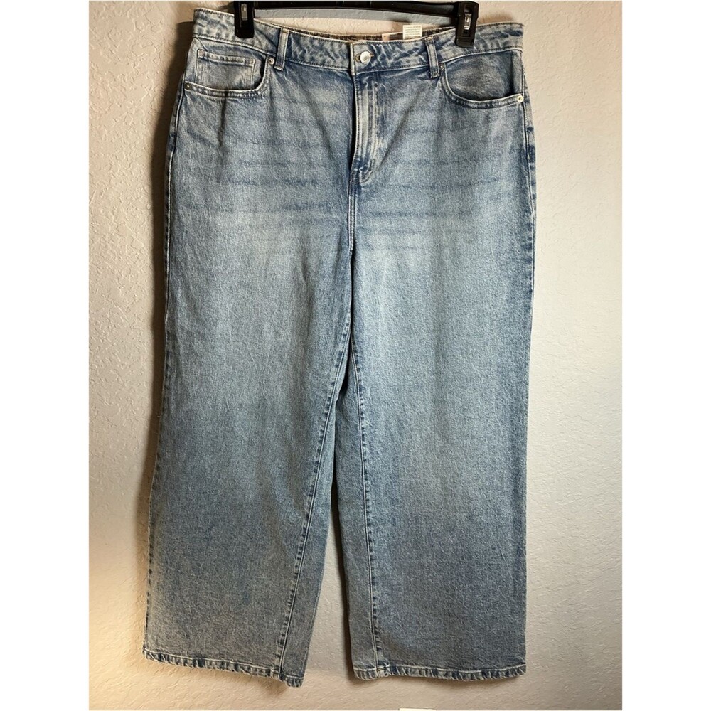 Time and Tru Women Medium Wash High-Rise Wide Leg Jeans NWT Size1 18.